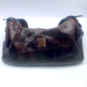 Dooney & Bourke - Vintage Dark Brown Gator Leather Shoulder Handbag